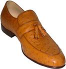 MENS LIGHT BROWN OSTRICH QUILL CUSTOM HANDMDE SHOES