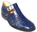 MENS CUSTOM HANDMADE BESPOKE BLUE ALLIGATOR  LEATHER/SKIN SANDALS LOS ANGELES BEVERLY HILLS CA