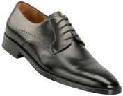 Mens black leather dress shoes lace up wide eee