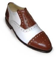 Custom made brown and white two tone lace up mens dress shoes